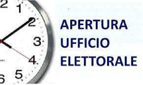 ORARIO DI APERTURA AL PUBBLICO DELL'UFFCIO ELETTORALE - IN OCCASIONE DELLE ELEZIONI